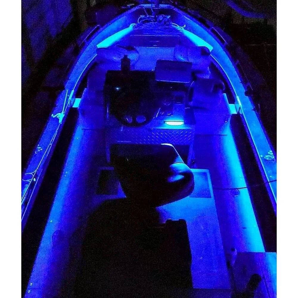Blue LED Boat Strip Lights, 32.8FT Marine Pontoon Led Lights, Waterproof Boat